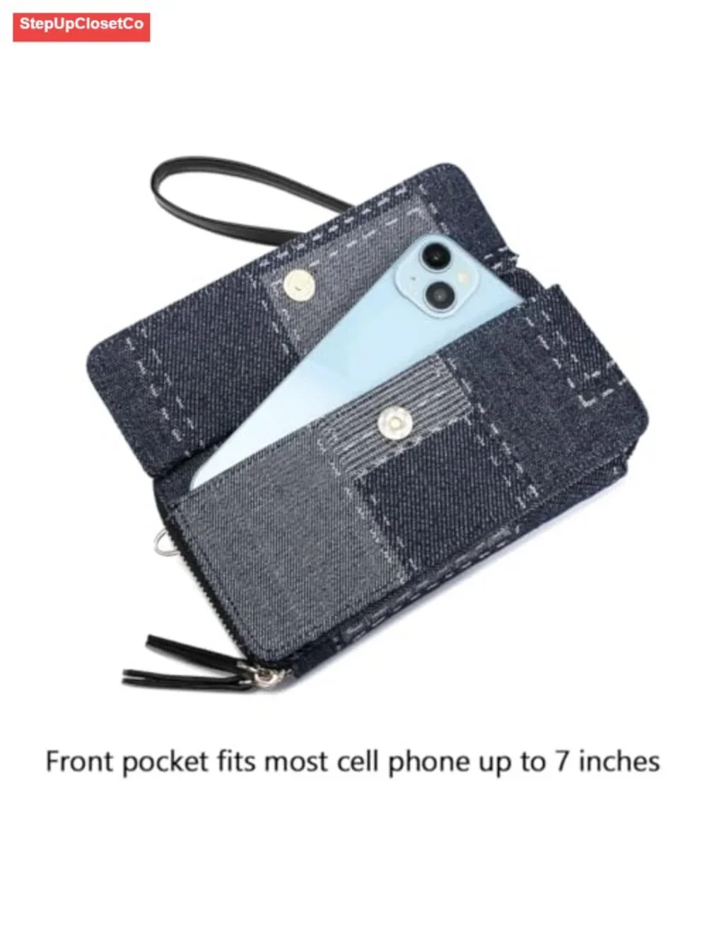 RFID Blocking Crossbody Wallet Wristlet with Phone Pocket Vegan Leather